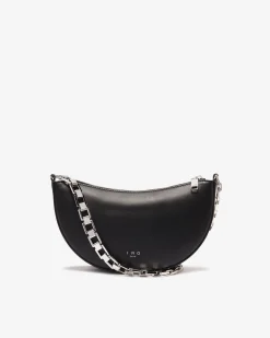 ARC CLUTCH LEATHER BAG WITH CHAIN