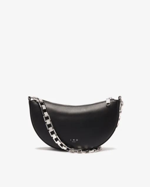 ARC CLUTCH LEATHER BAG WITH CHAIN