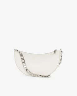 ARC CLUTCH LEATHER BAG WITH CHAIN