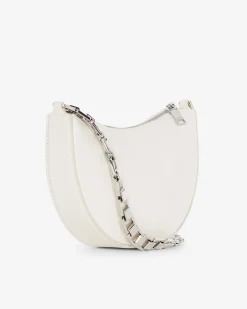 ARC CLUTCH LEATHER BAG WITH CHAIN