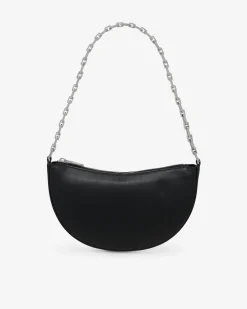 ARC CLUTCH LEATHER BAG WITH CHAIN