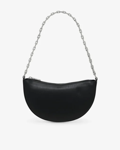 ARC CLUTCH LEATHER BAG WITH CHAIN