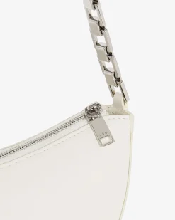 ARC CLUTCH LEATHER BAG WITH CHAIN