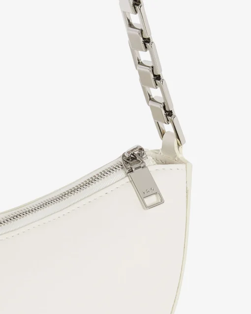 ARC CLUTCH LEATHER BAG WITH CHAIN