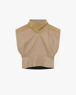 ASYMMETRICAL LEATHER TOP