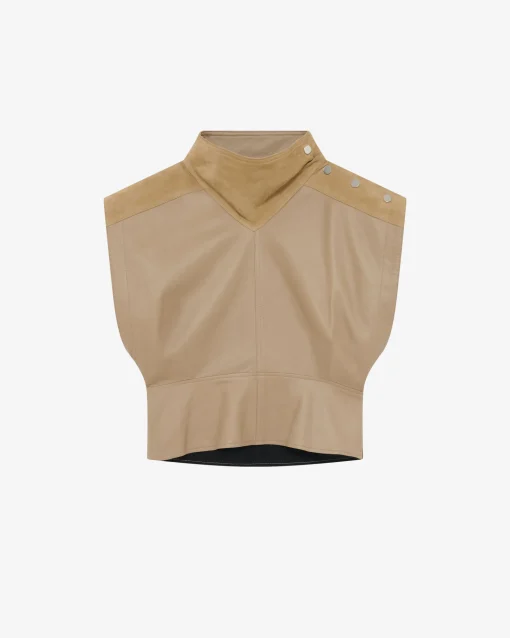 ASYMMETRICAL LEATHER TOP