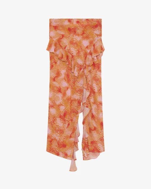 ASYMMETRICAL PRINT SKIRT