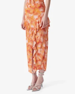 ASYMMETRICAL PRINT SKIRT