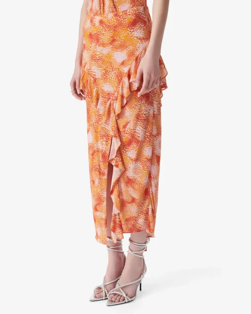 ASYMMETRICAL PRINT SKIRT