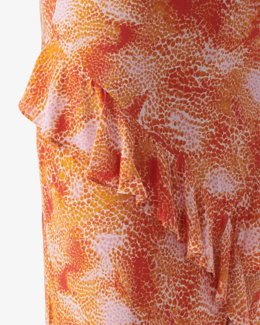 ASYMMETRICAL PRINT SKIRT