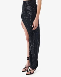 ASYMMETRICAL SEQUIN SKIRT