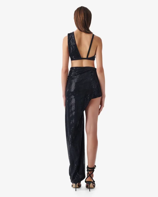 ASYMMETRICAL SEQUIN SKIRT