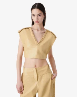 BRAIDED LEATHER TOP