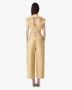 BRAIDED LEATHER TOP
