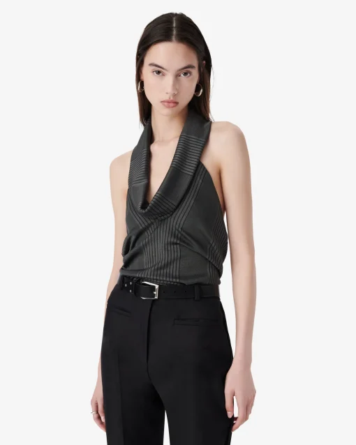 DRAPED NECK TOP
