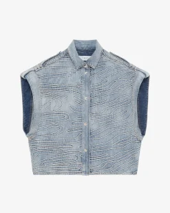 EMBROIDERED DENIM OVERSHIRT
