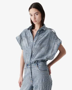 EMBROIDERED DENIM OVERSHIRT