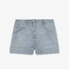 EMBROIDERED DENIM SHORTS