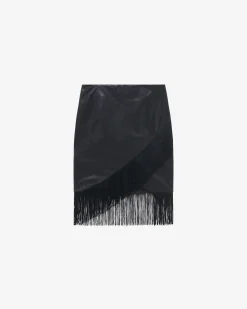 FRINGED LEATHER SKIRT
