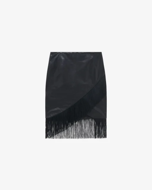 FRINGED LEATHER SKIRT