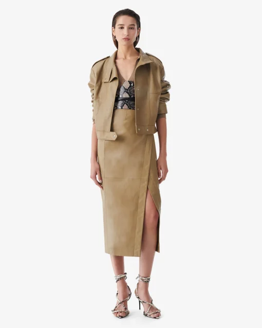 LEATHER WRAP SKIRT