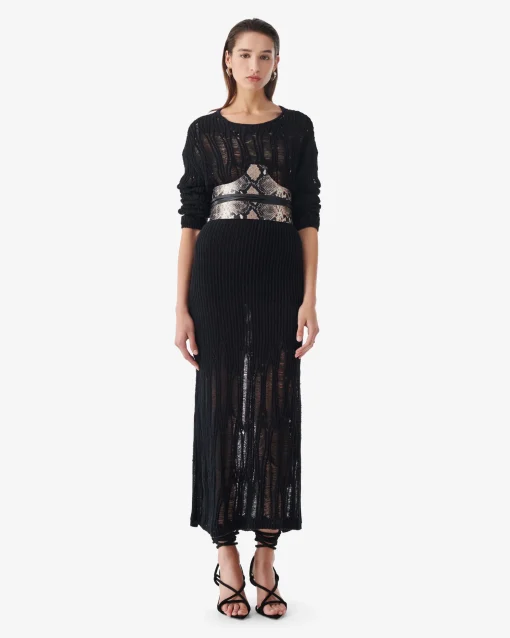 LONG LOOSE-KNIT SKIRT