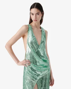 LONG SEQUINED DRESS