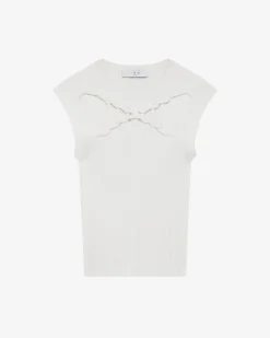 RIBBED ROUND-NECK TOP