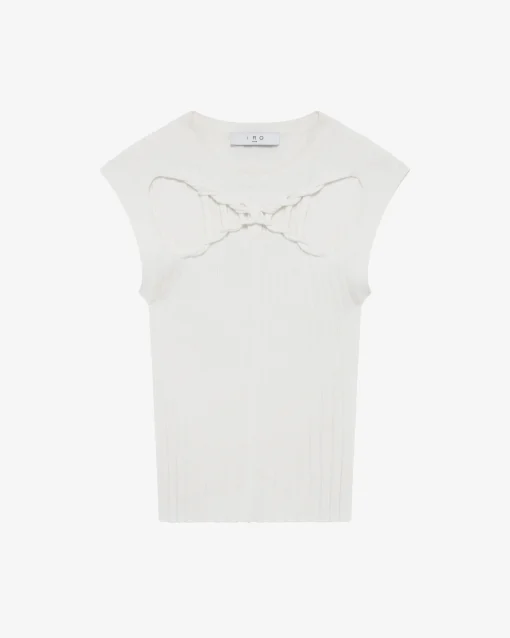 RIBBED ROUND-NECK TOP