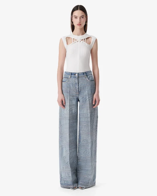RIBBED ROUND-NECK TOP