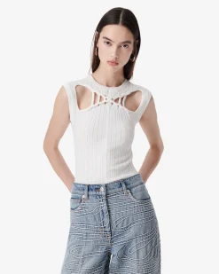 RIBBED ROUND-NECK TOP