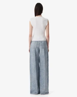 RIBBED ROUND-NECK TOP
