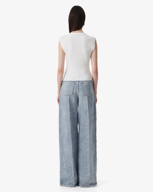 RIBBED ROUND-NECK TOP