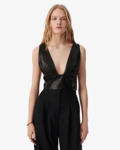 SHORT LEATHER TOP