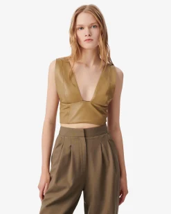 SHORT LEATHER TOP