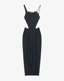 SQUARE-NECK LONG DRESS