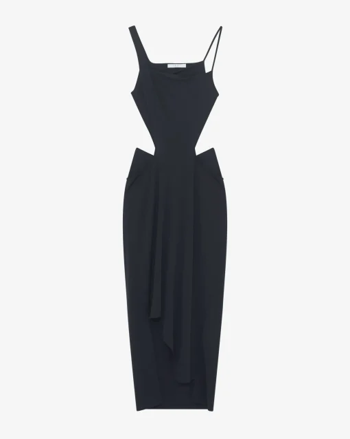 SQUARE-NECK LONG DRESS