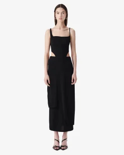 SQUARE-NECK LONG DRESS