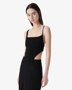 SQUARE-NECK LONG DRESS