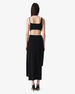 SQUARE-NECK LONG DRESS