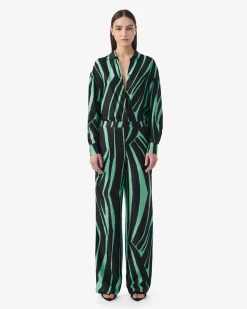 STRAIGHT SILK PANTS