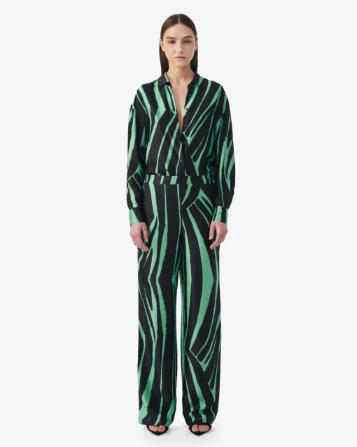 STRAIGHT SILK PANTS