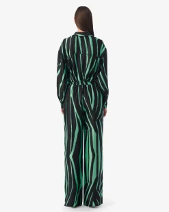 STRAIGHT SILK PANTS