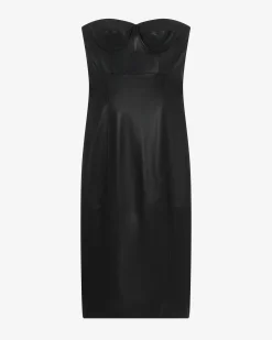 STRAPLESS LEATHER DRESS