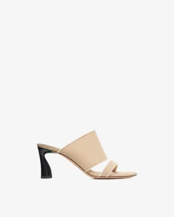 TOILE HEEL MULES