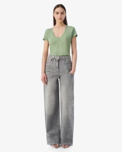 V-NECK LINEN T-SHIRT