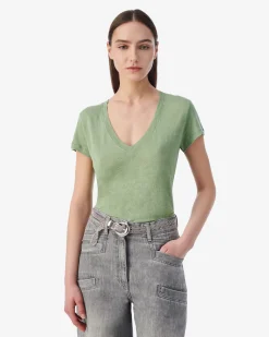 V-NECK LINEN T-SHIRT