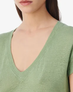 V-NECK LINEN T-SHIRT