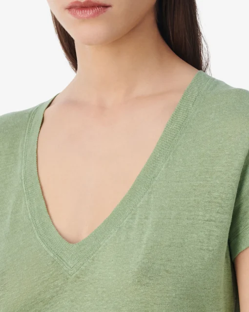 V-NECK LINEN T-SHIRT