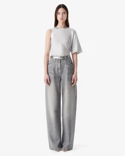 WIDE-LEG DENIM PANTS